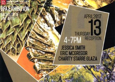 BFA Postcard, Charity Glaza, ceramics
Eric McGregor, ceramics
Jessica Smith, painting